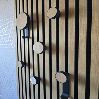 Crochet Rond en Placage de Chêne | CRÉAMUR