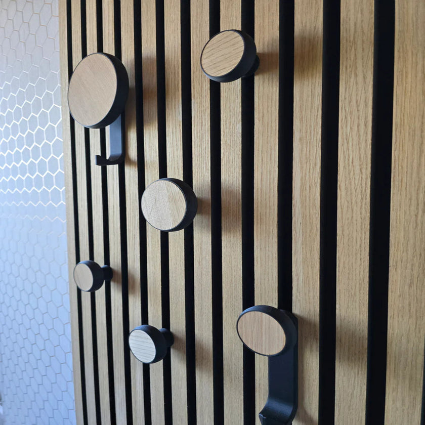 Crochet Rond en Placage de Chêne | CRÉAMUR