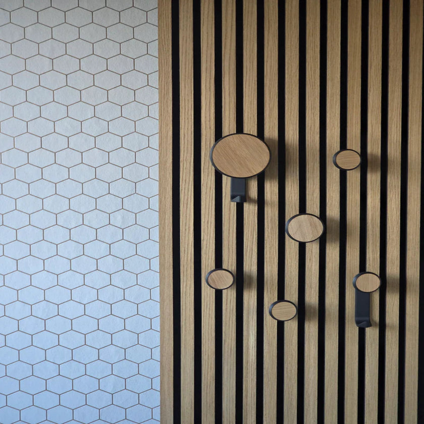 Crochet Rond en Placage de Chêne | CRÉAMUR