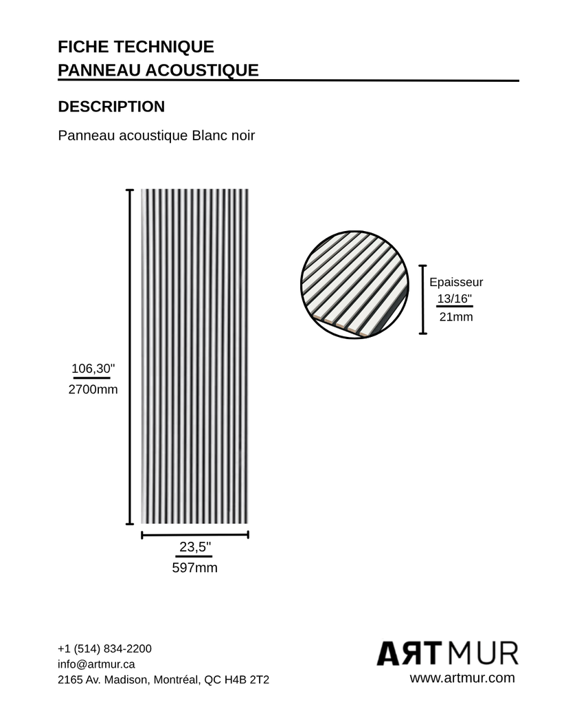 Black and white colored acoustic panel | Artmur