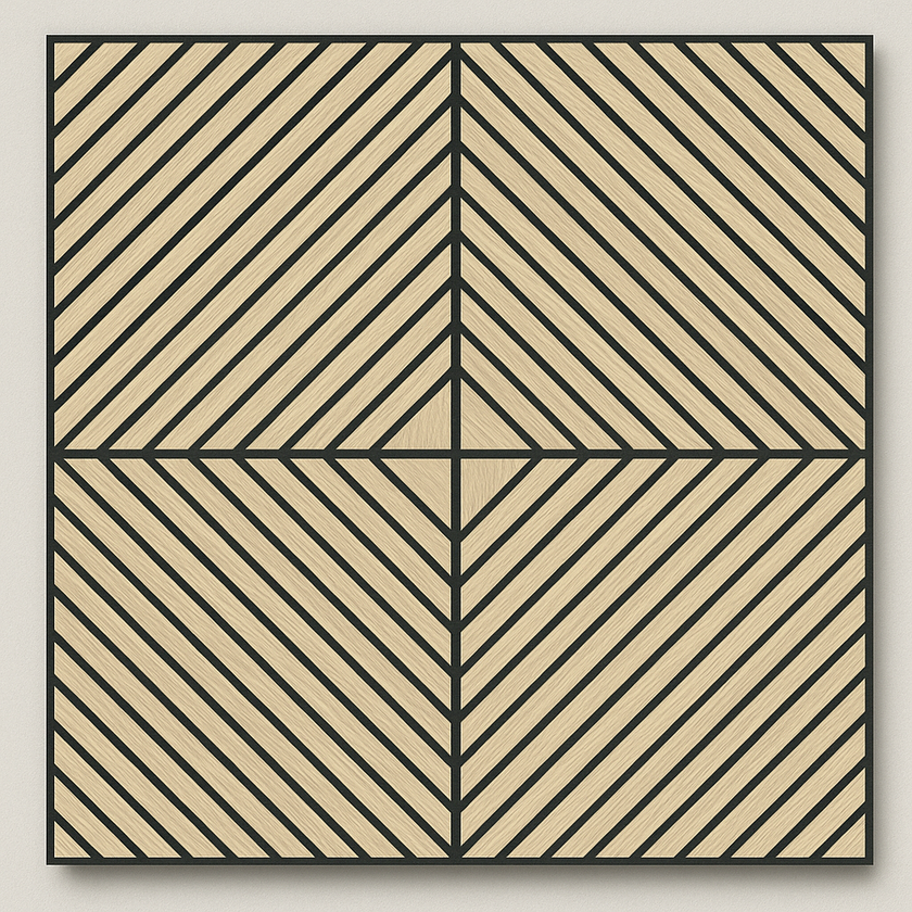 Panneau acoustique diagonal chêne naturel | Akutuile