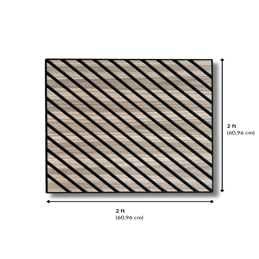 Diagonal walnut acoustic panel | Akutuile