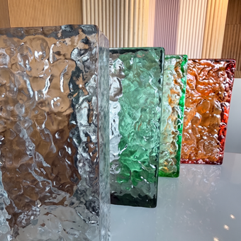 Blocs de verre Artmur — 4 couleurs (transparent, noir, vert bouteille, ambre)