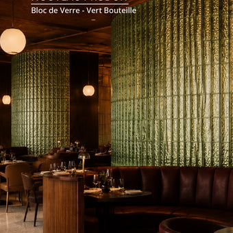 Bloc de verre vert bouteille