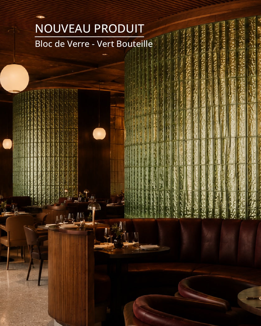 Bloc de verre vert bouteille