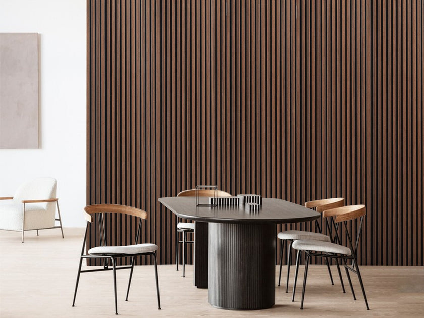 Dark smoked walnut acoustic panel with black felt | Artmur