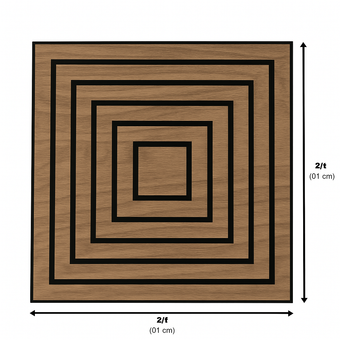 2’x2’ Carré | Noyer - Akutuiles (4/Boite)