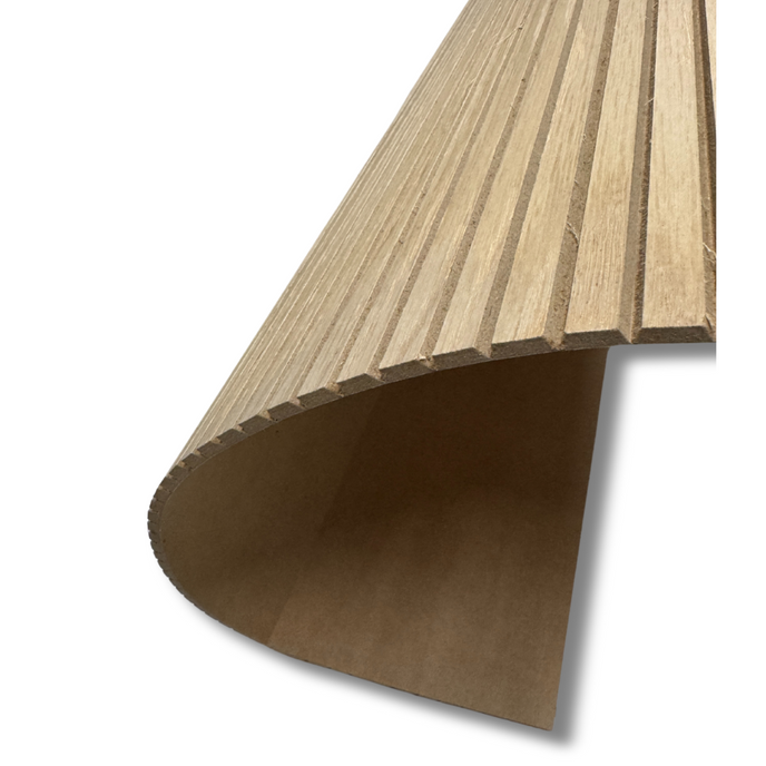 Rolled natural oak Mini slat SuperFlex flexible panel