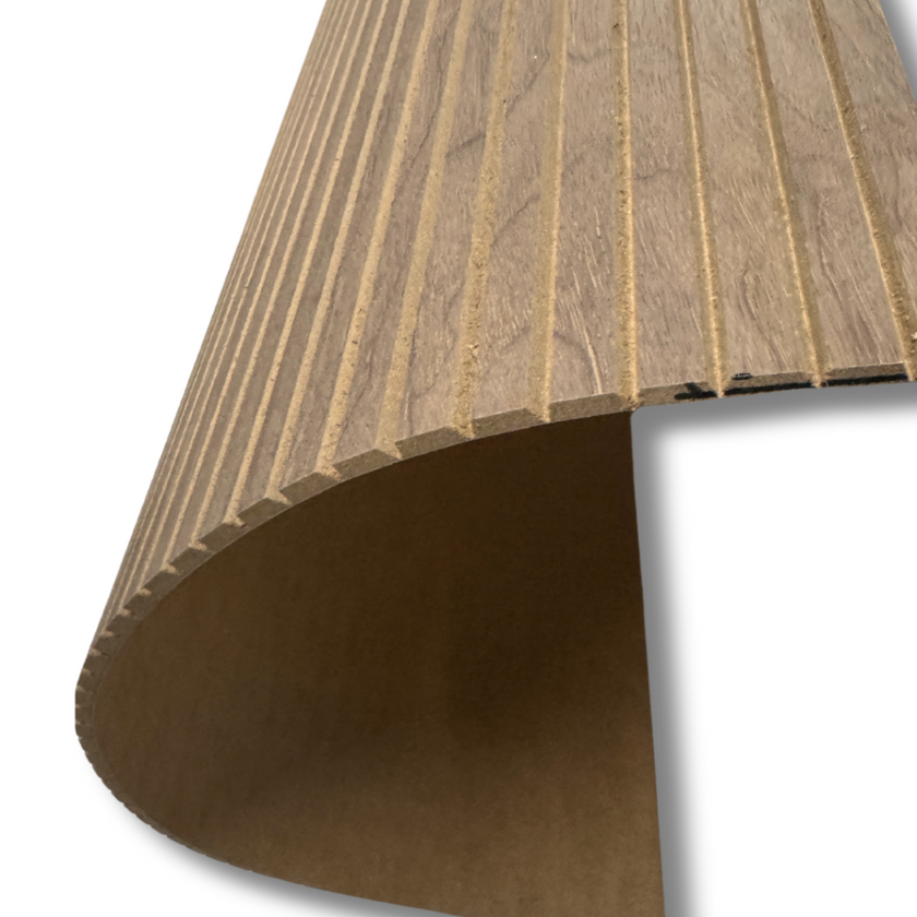 Rolled walnut Mini slat SuperFlex flexible panel