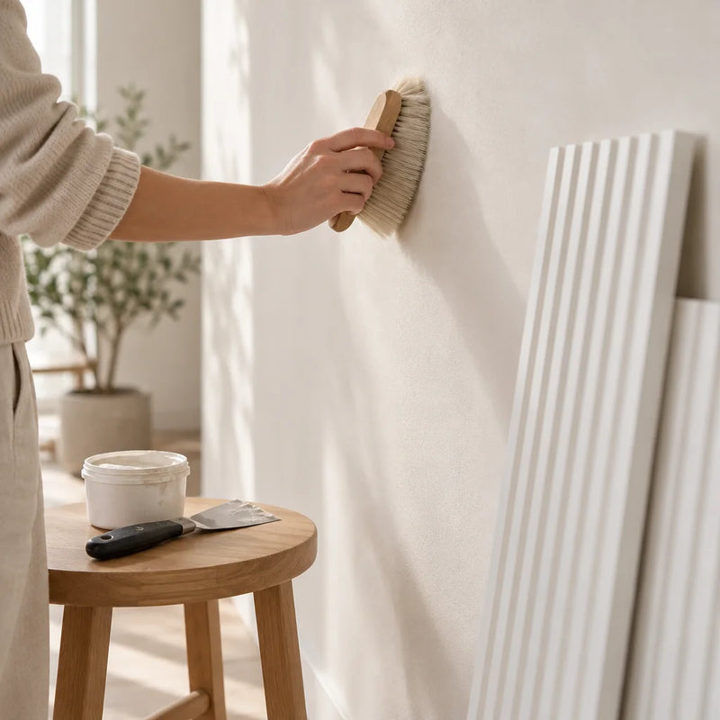 Installing PVC wall panels: preparing the wall and removing dust