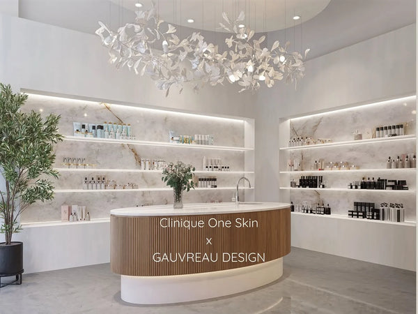 Panneaux muraux pour espaces commerciaux : réception de la clinique One Skin