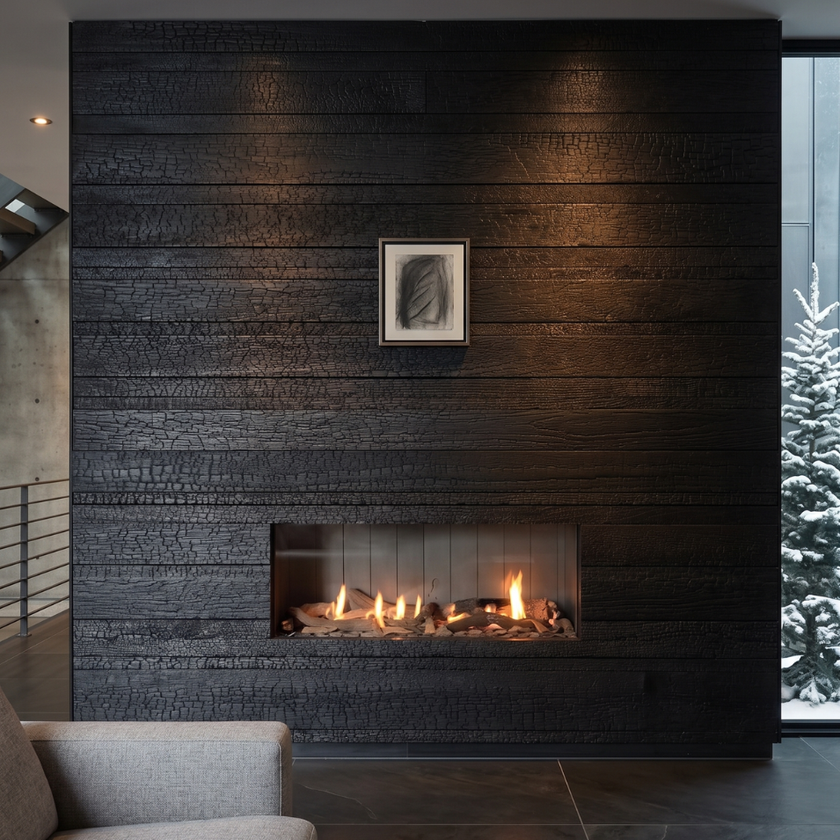 Shou Sugi Ban Flexible Panel | BétonFlex
