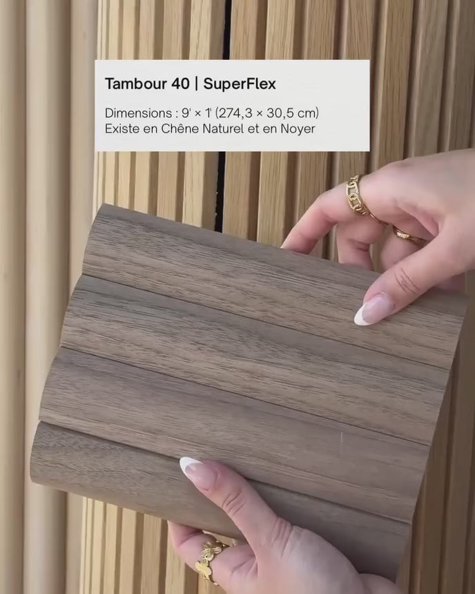 video montrant la flexibilité des panneaux decoratif en bois 