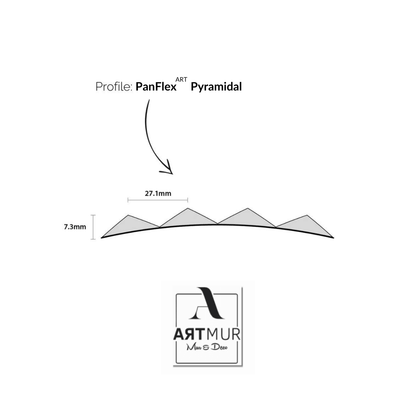 Image de spécification du panneau de bois flexible pyramidal en noyer